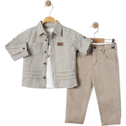 Ensemble 6017 2/5 Ans – Tenue Trois Pièces pour Garçon avec Chemise Meublée - Justyol