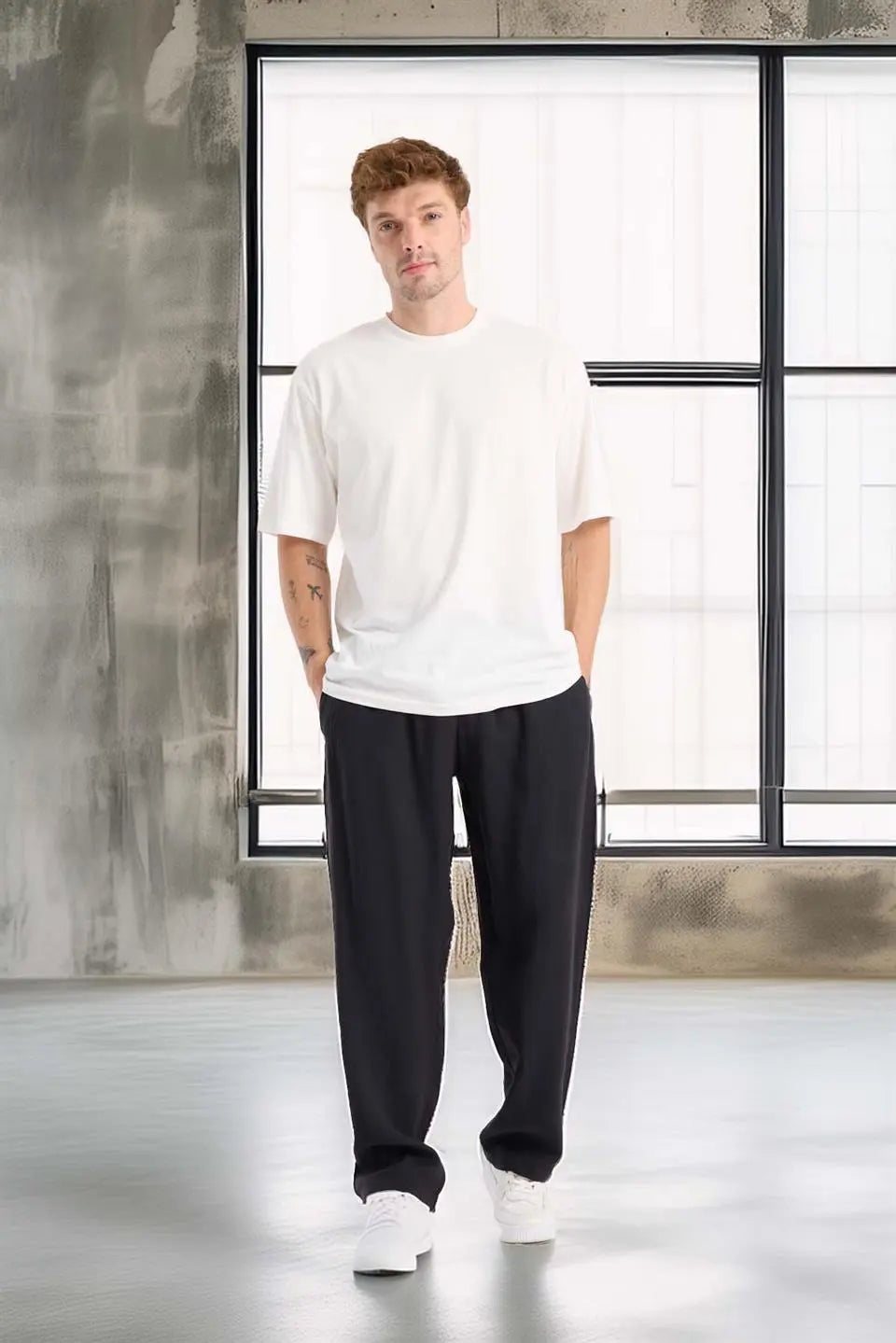 modal kumaş rahat kalip düz paça jogger erkek pantolon - Justyol