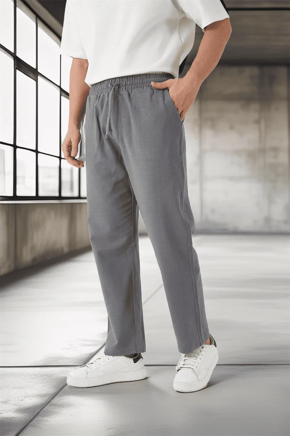 pantalon baggy homme coton léger respirant - Justyol