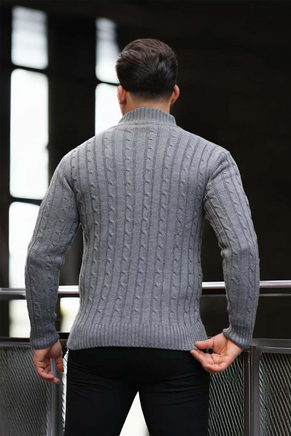 Pull Homme Bardem Maille Torsadée Demi-Zip
