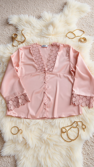 Pajama set 704 -Refined Satin Pajama Set with Lace Details Erotica