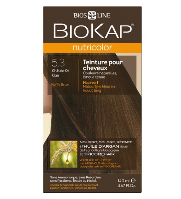 صبغة شعر Biokap Nutricolor 5.3 بني ذهبي فاتح