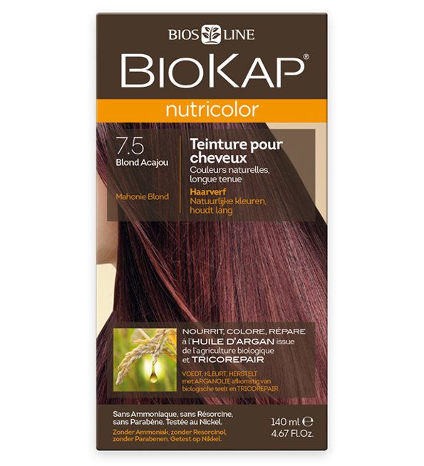 صبغة شعر Biokap Nutricolor 7.5 أشقر ماهوغاني