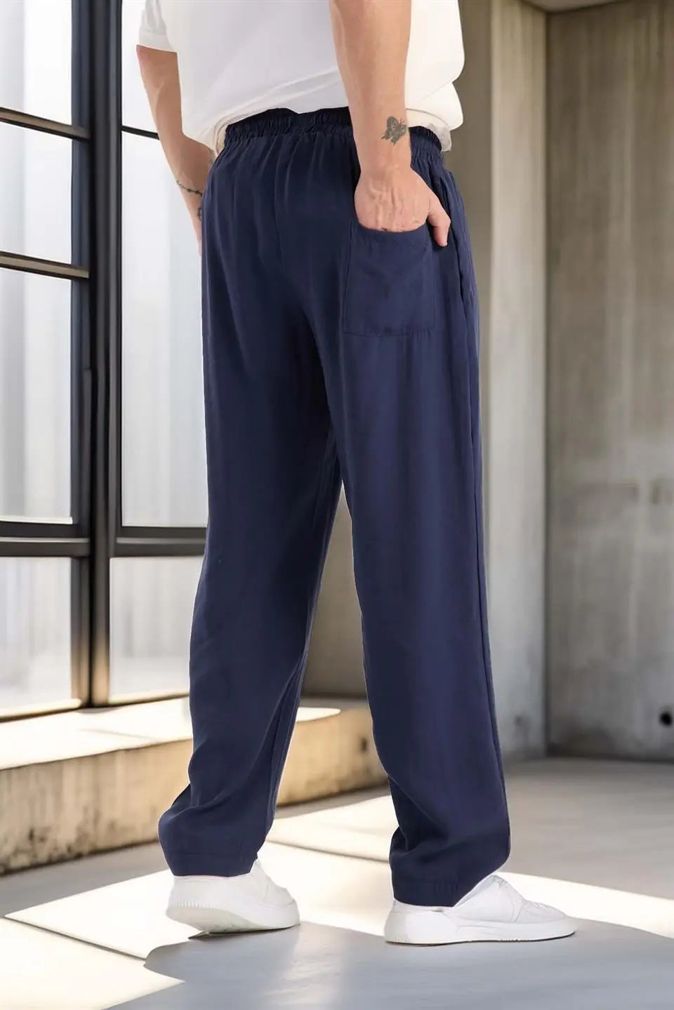modal kumaş rahat kalip düz paça jogger erkek pantolon - Justyol