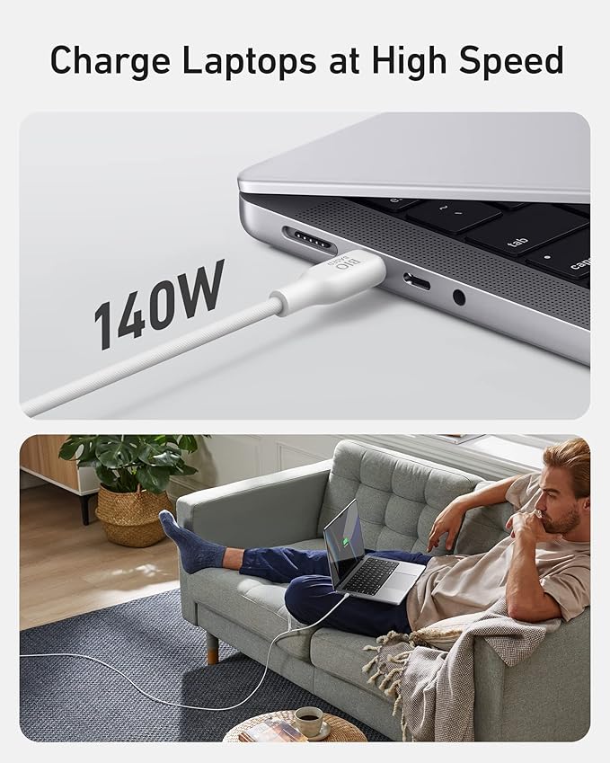 أنكر كابل USB-C إلى USB-C للشحن السريع الفائق 140 واط – 0.9 متر