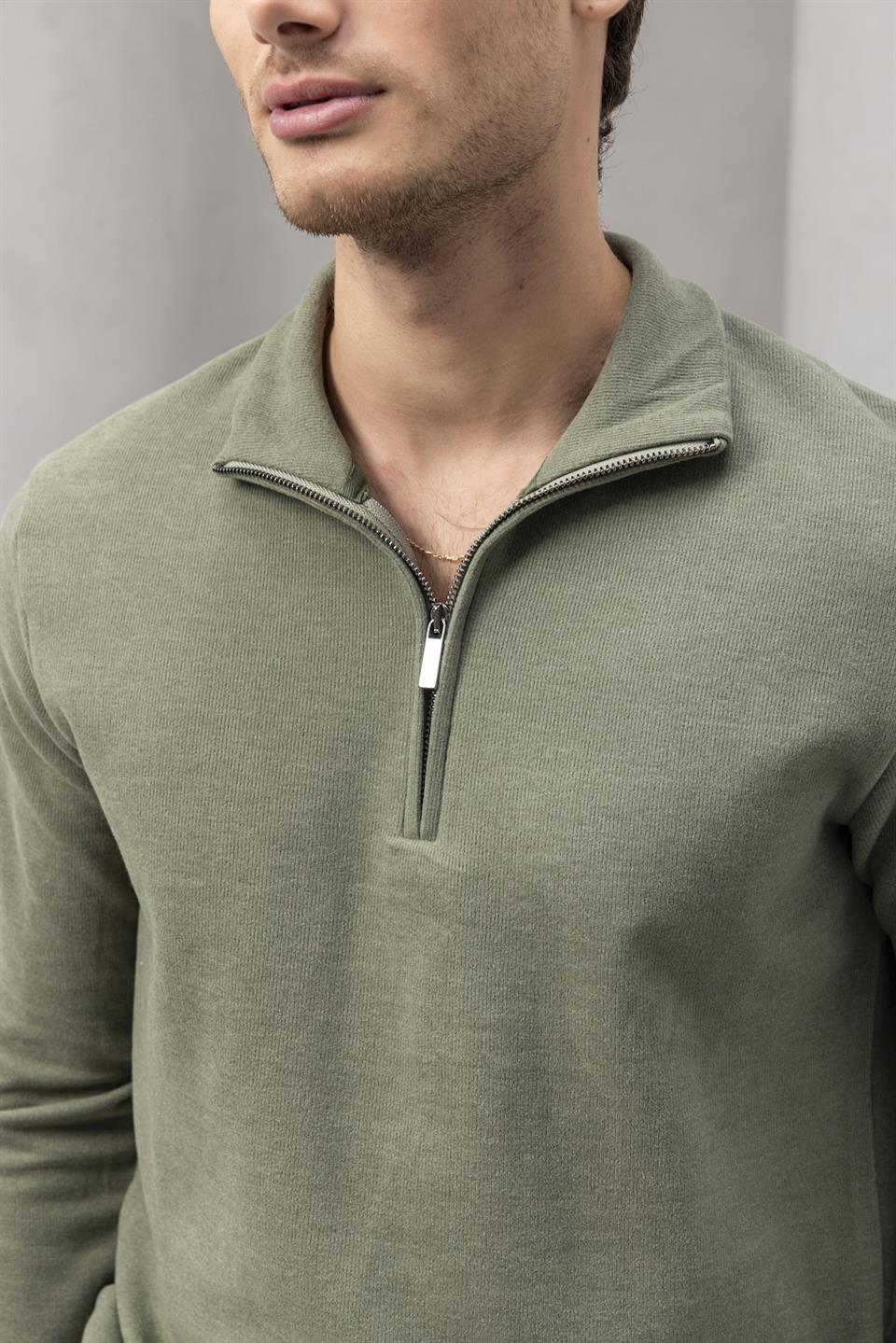 Sweat Homme Lars Col Zippé en Maille Selanik
