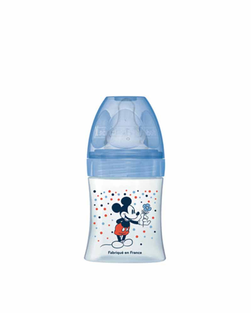 DODIE BIB INI+ 150 ML MICKEY BLEU 0-6 MOIS TETINE RONDE 3 VITESSES DEBIT 1 7620