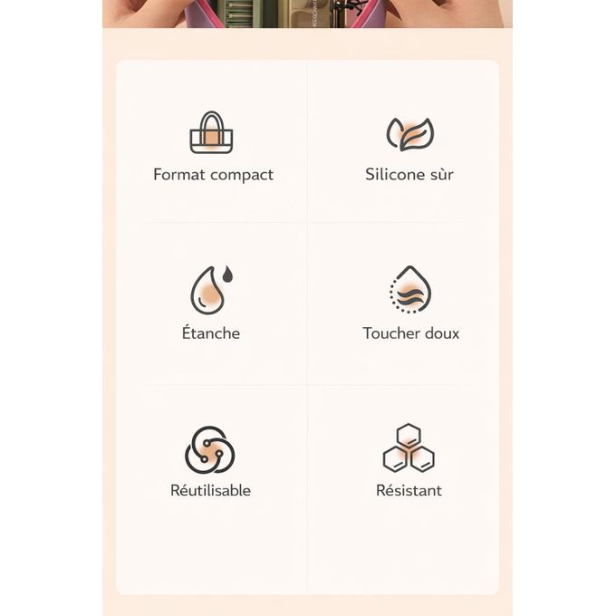Trousse de Voyage Silicone – Format Compact, Grande Capacité, Idéale Déplacement