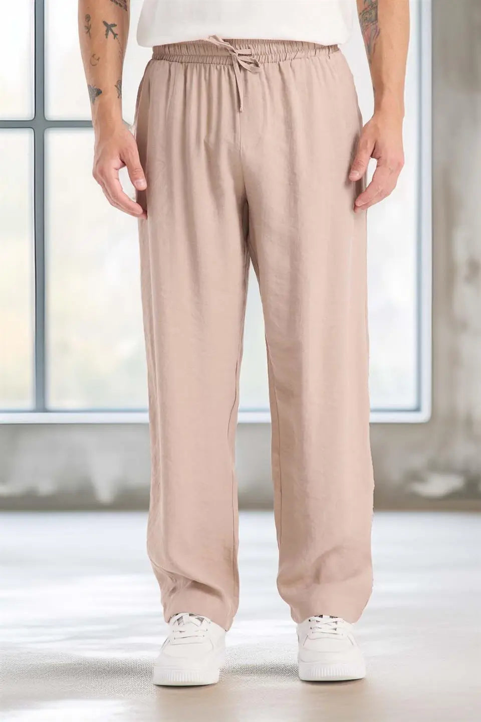 modal kumaş rahat kalip düz paça jogger erkek pantolon - Justyol