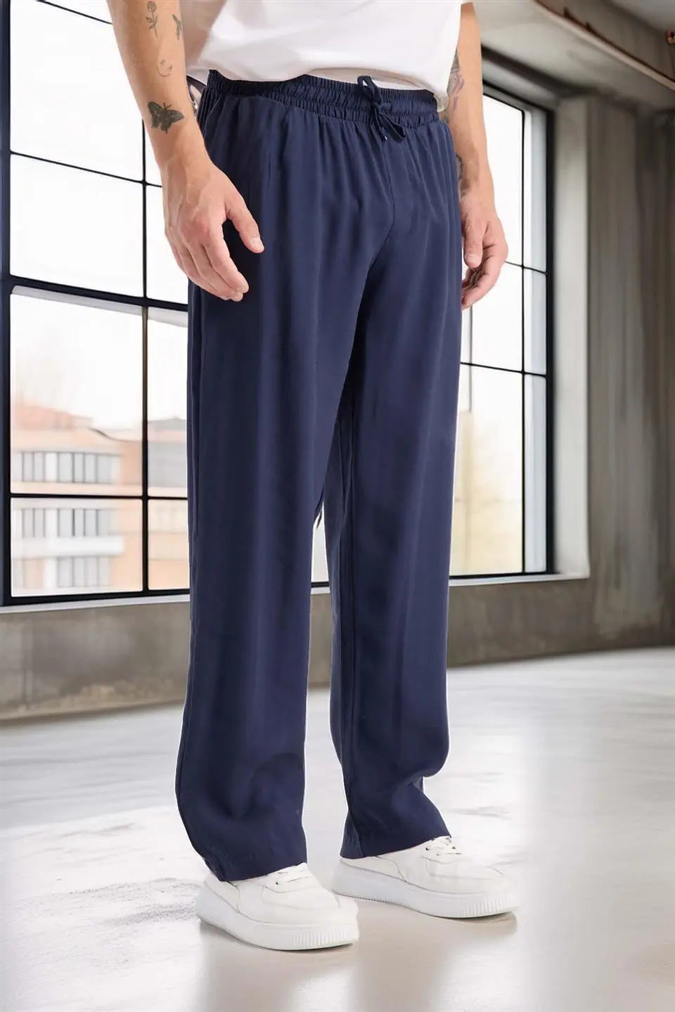 modal kumaş rahat kalip düz paça jogger erkek pantolon - Justyol