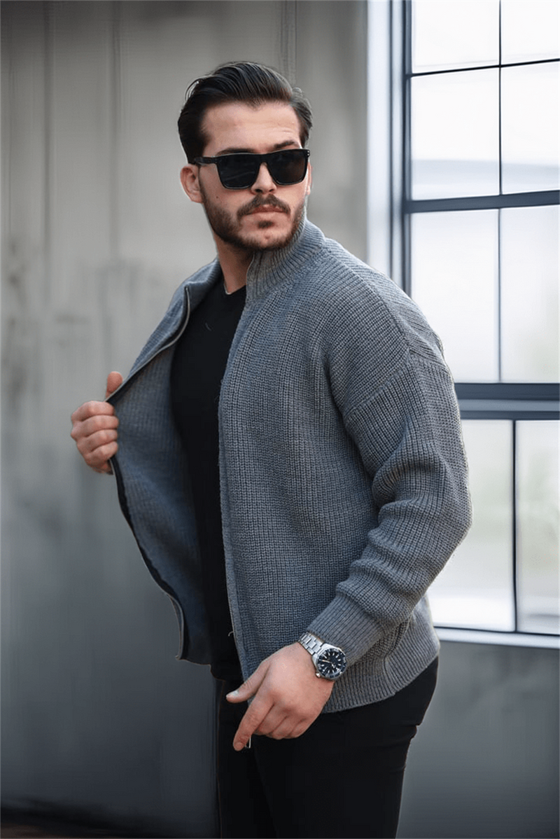 Gilet homme oversize zippé en maille Selanik