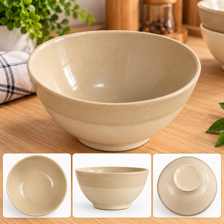 6 BOL A SOUPE MESA 13CM COULEUR BEIGE