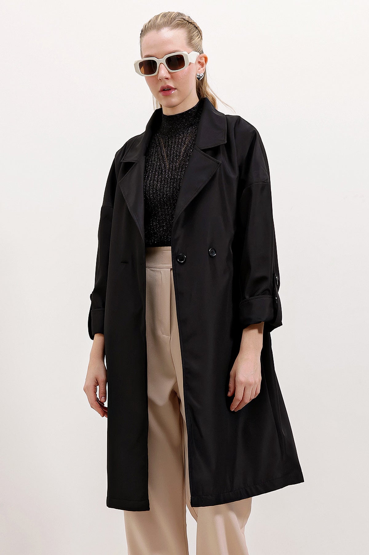 9104 Trench-coat croisé doublé