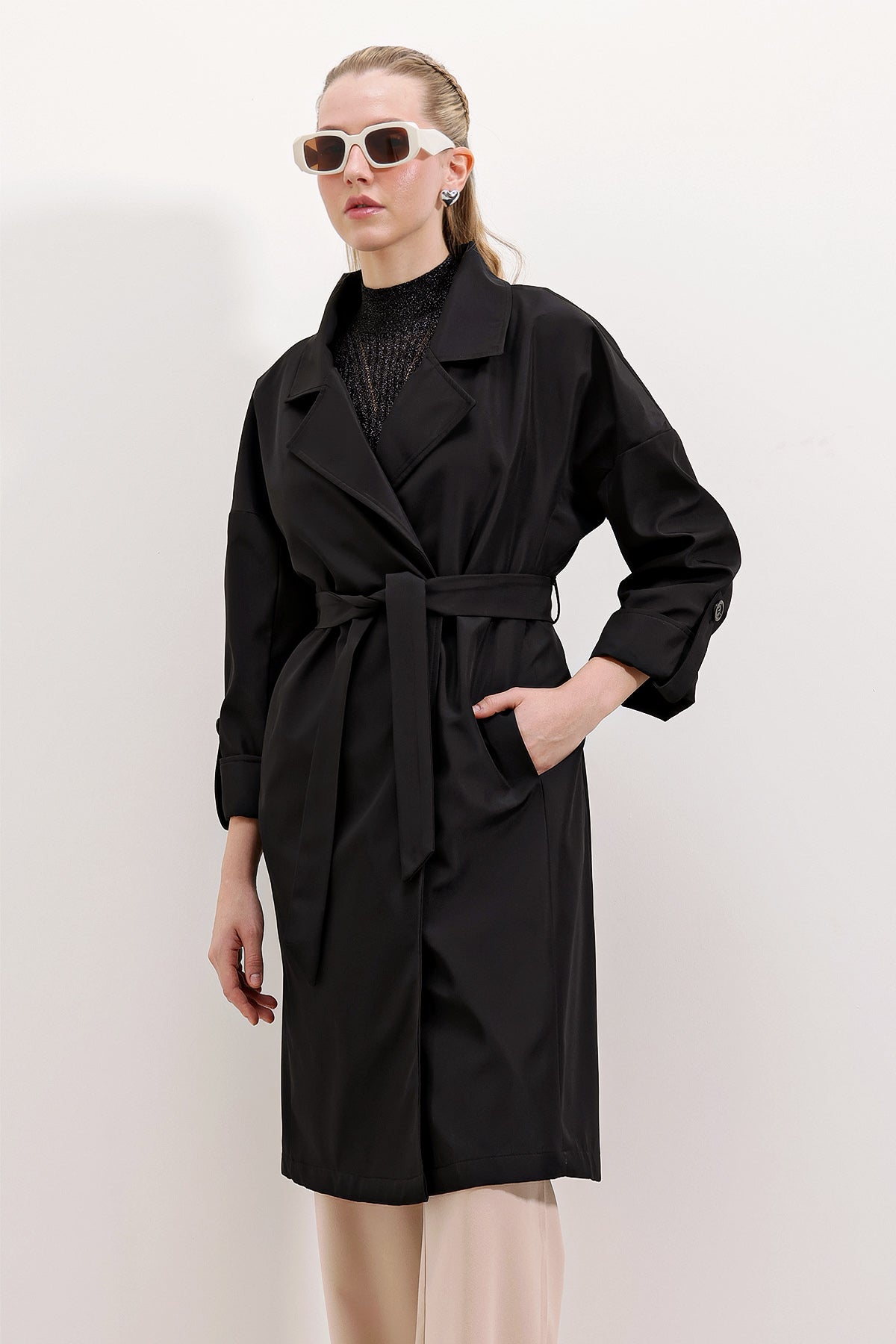 9104 Trench-coat croisé doublé