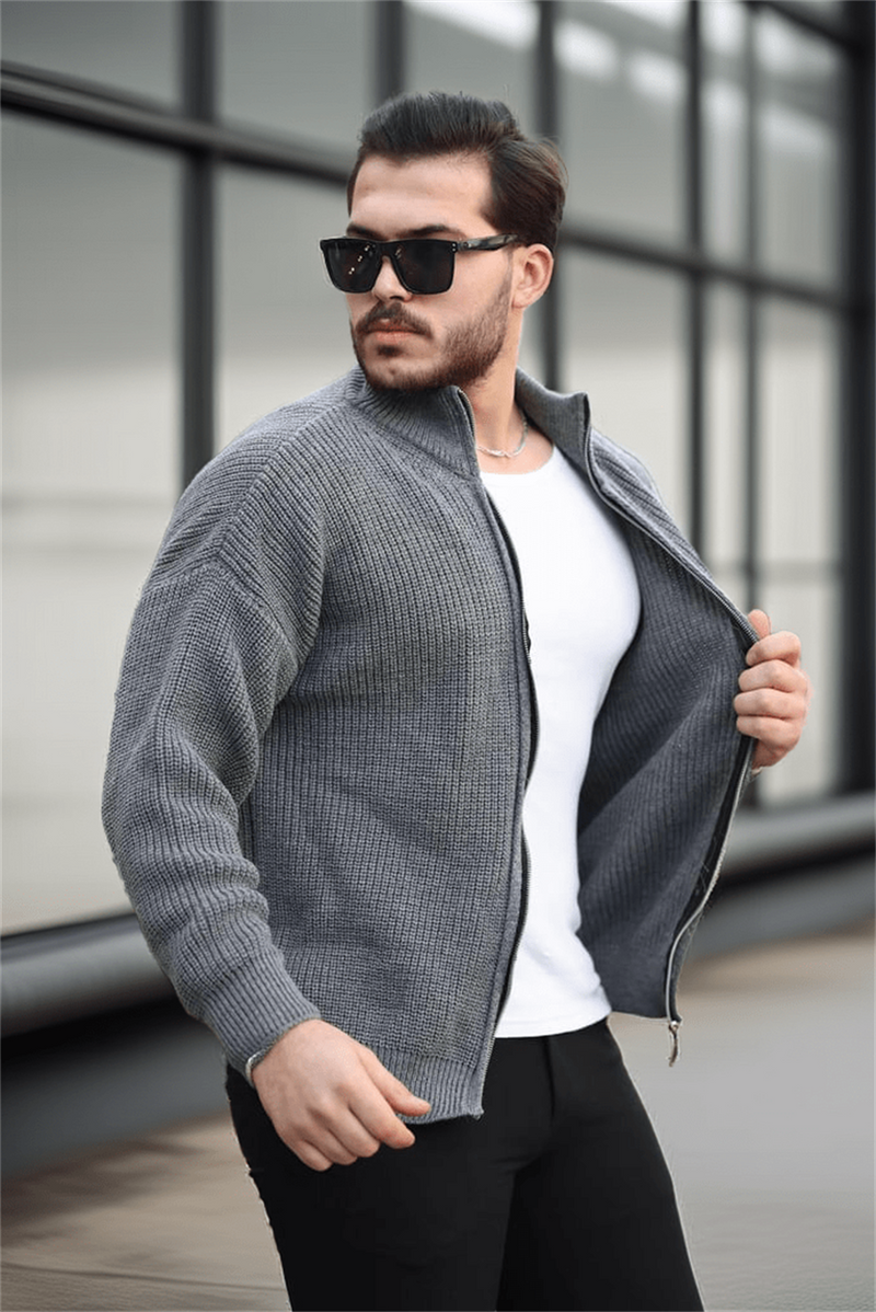 Gilet homme oversize zippé en maille Selanik