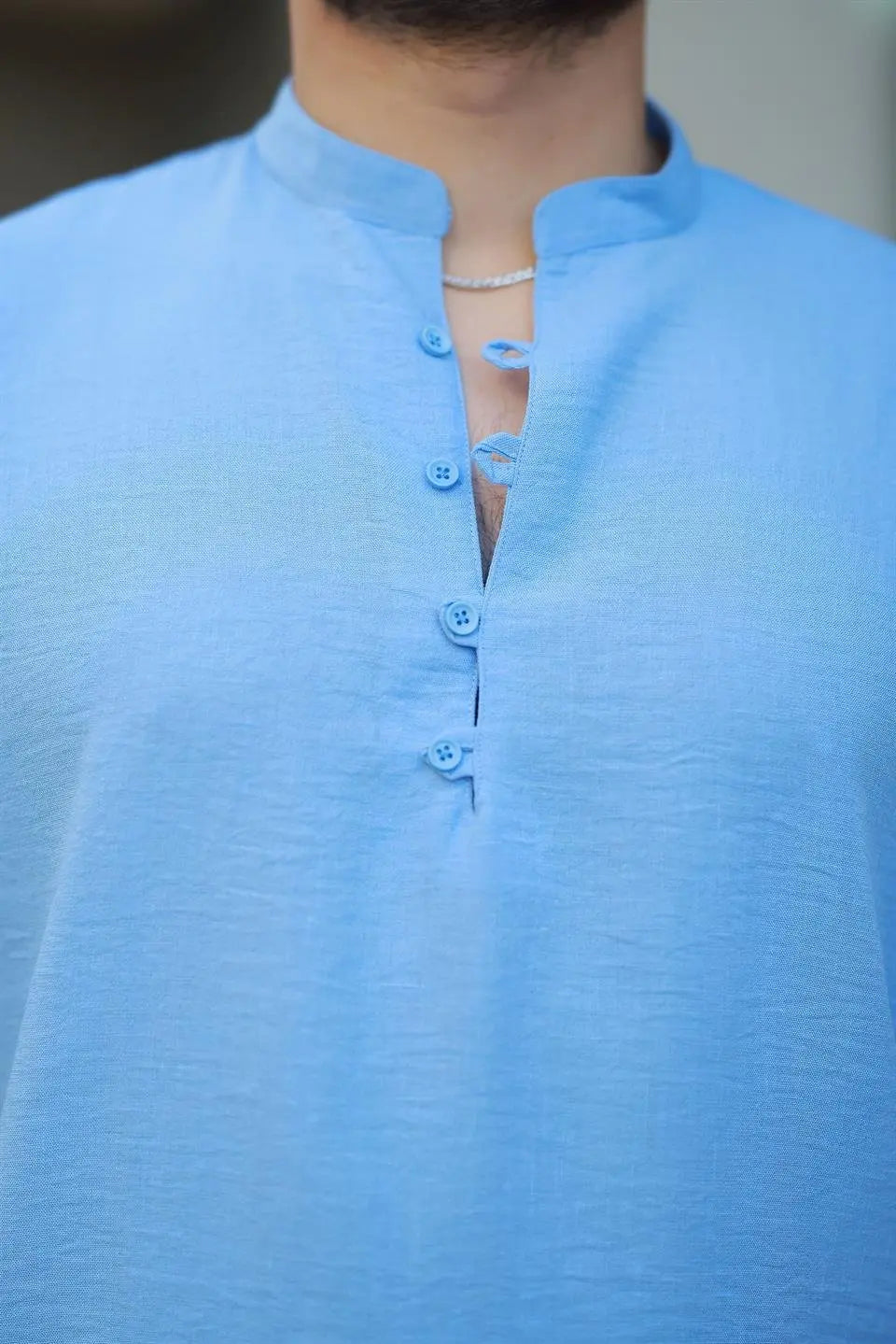 wes oversize yarim pat bambu kisa kol gömlek - Justyol