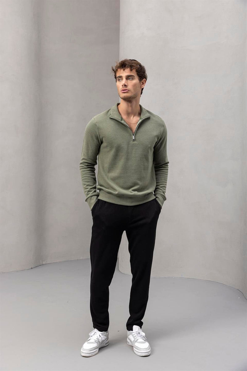 Sweat Homme Lars Col Zippé en Maille Selanik