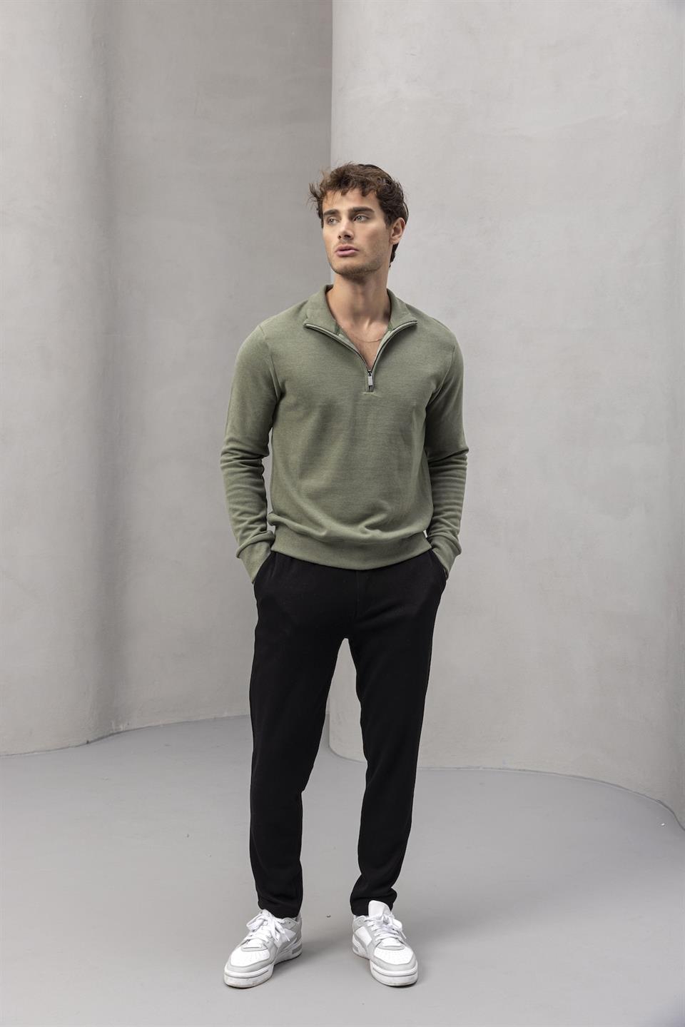 Sweat Homme Lars Col Zippé en Maille Selanik