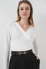 <tc>Blouse Sandy à col enveloppe 939 - Noir</tc>