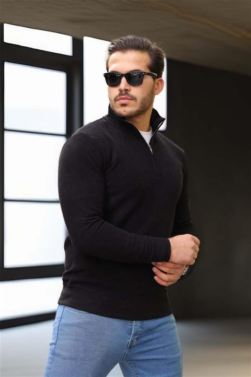 Sweat Homme Lars Col Zippé en Maille Selanik