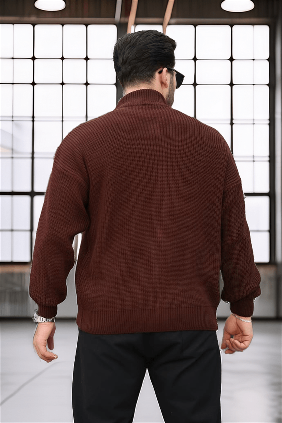 Gilet homme oversize zippé en maille Selanik