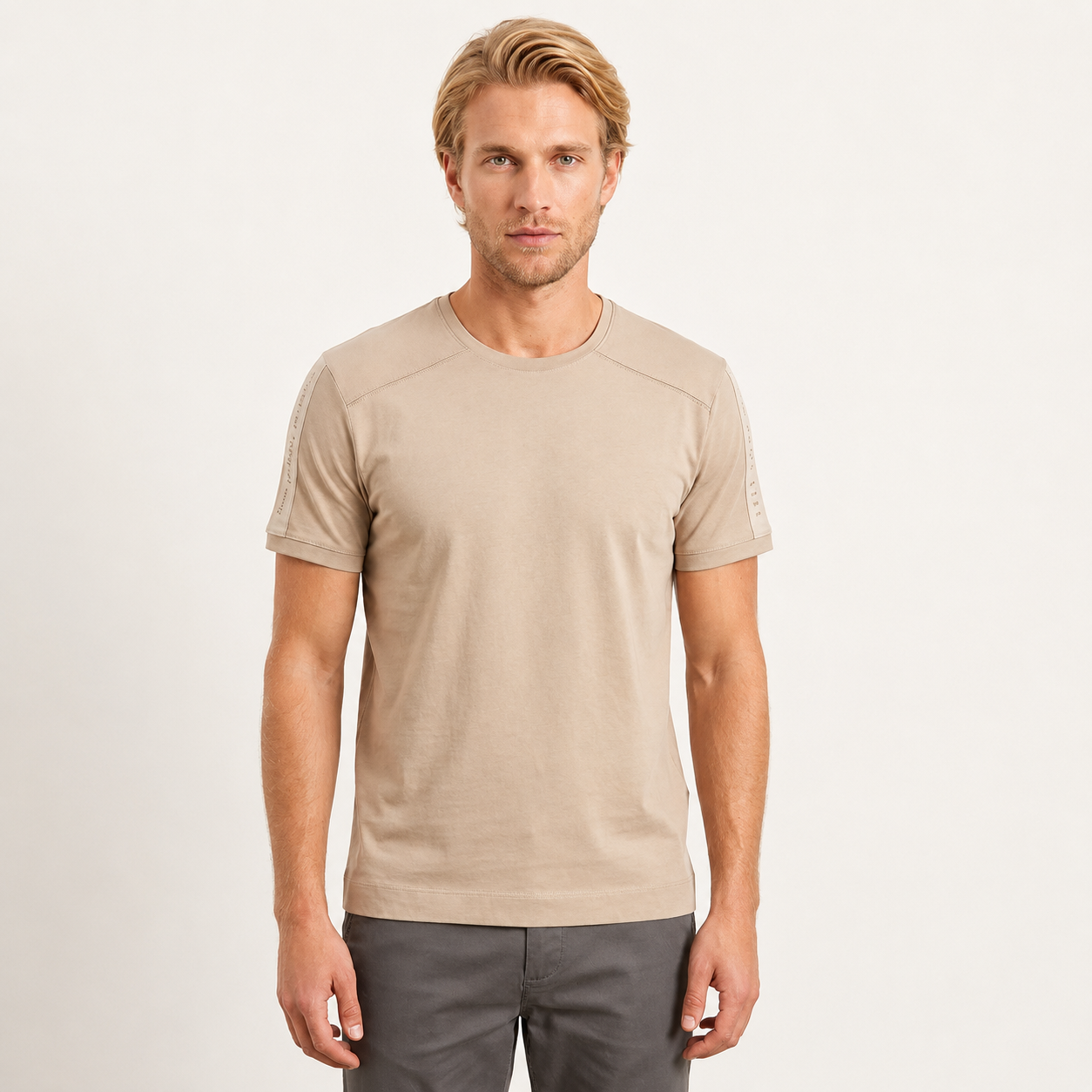 T-shirt homme en coton lycra – coupe standard avec design épuré-88447