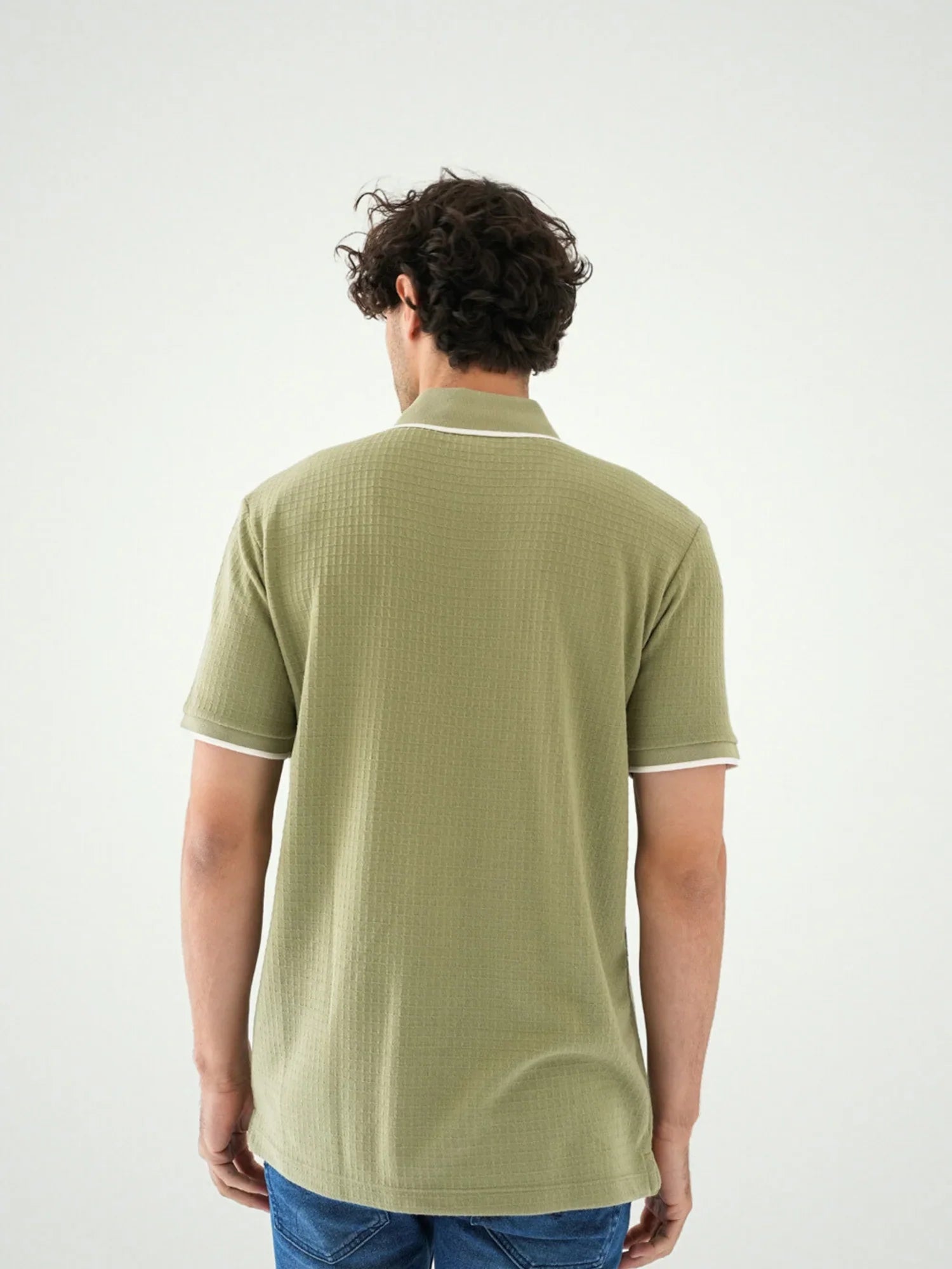 Polo pour homme vert – Design élégant avec col contrasté - POS24SBTR21802TM1