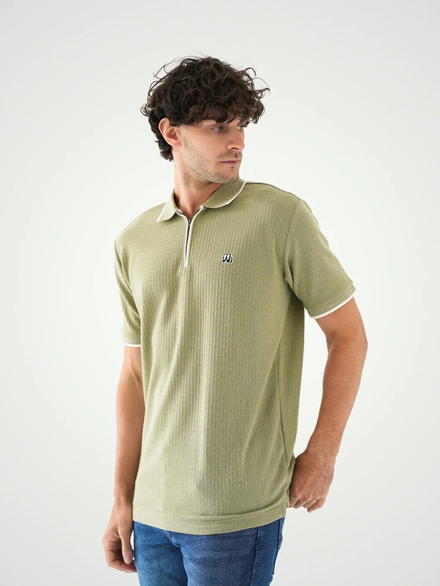 Polo pour homme vert – Design élégant avec col contrasté - POS24SBTR21802TM1