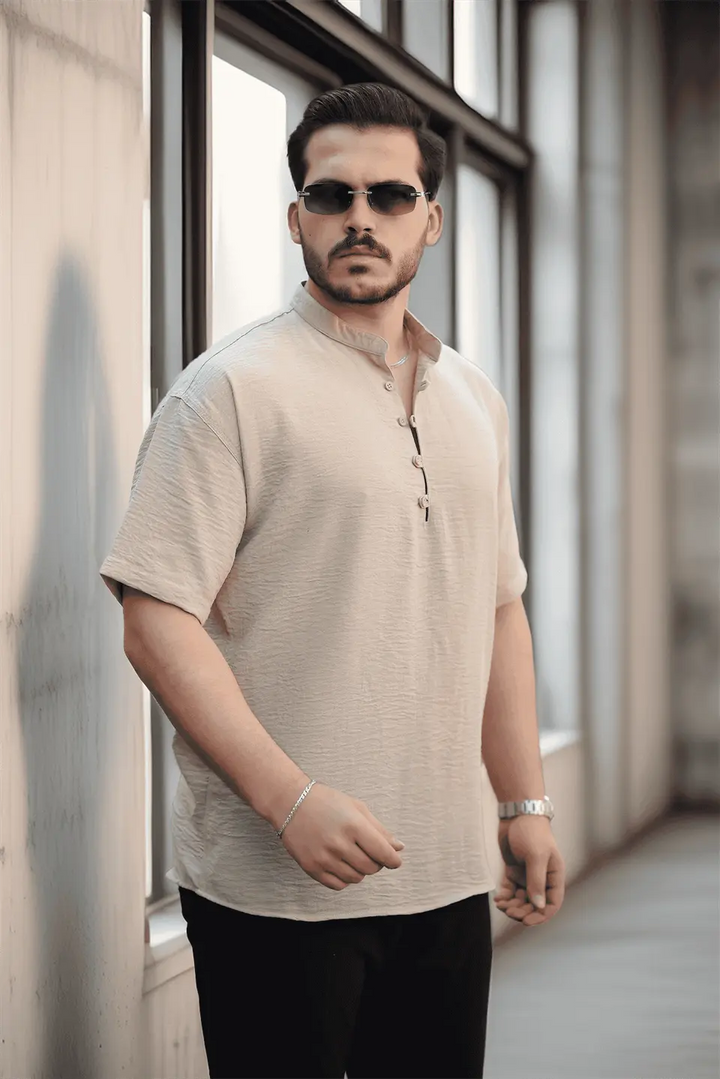 chemise oversize homme bambou manches courtes