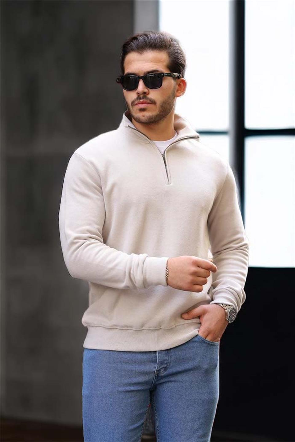 Sweat Homme Lars Col Zippé en Maille Selanik