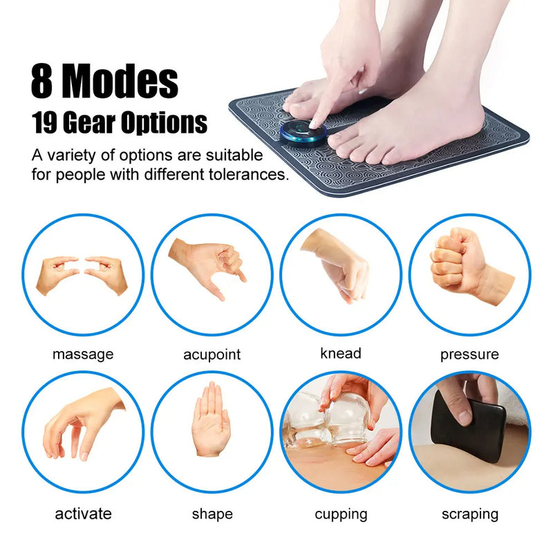 Masseur Électrique des Pieds EMS – Stimulateur de Circulation et Relaxation Musculaire