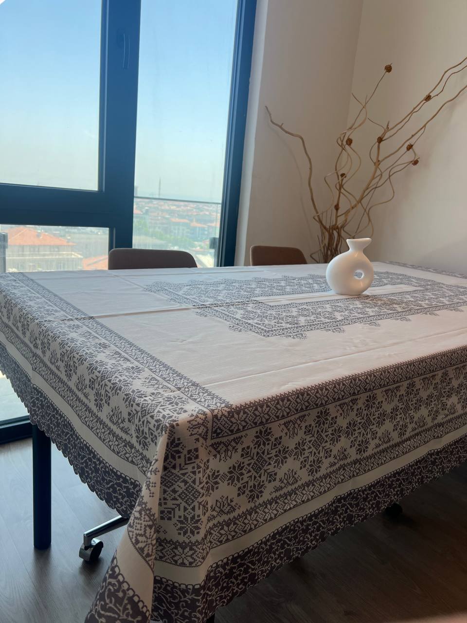 Nappe en tissu polyester imprimé à motifs kilim (140 × 180 cm) - Justyol