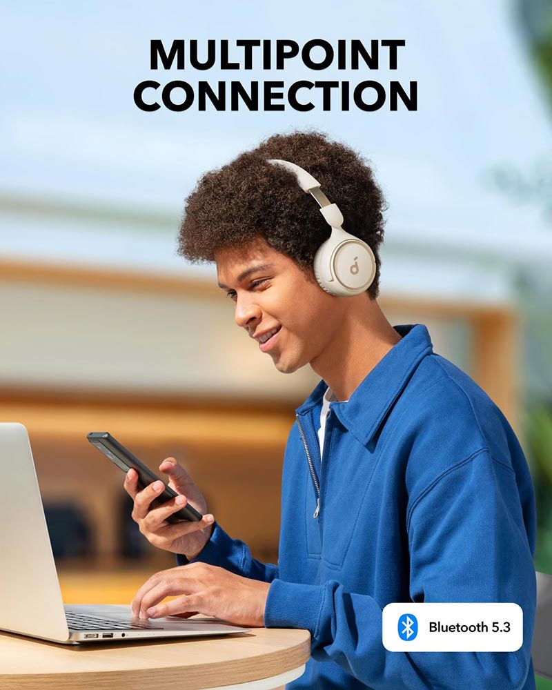 Casque Audio Sans Fil Bluetooth avec Réduction de Bruit