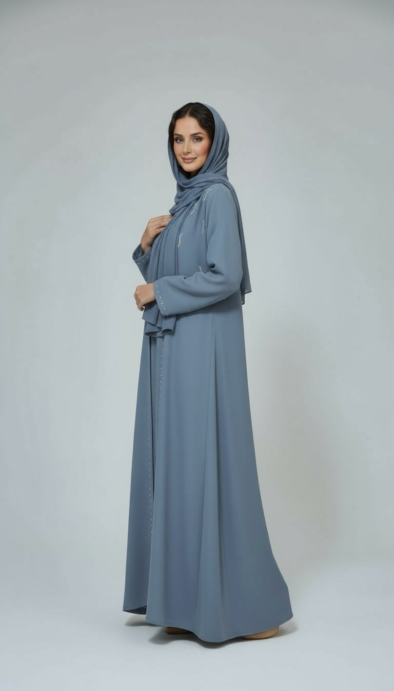 Abaya perlée signature – Élégance qui illumine