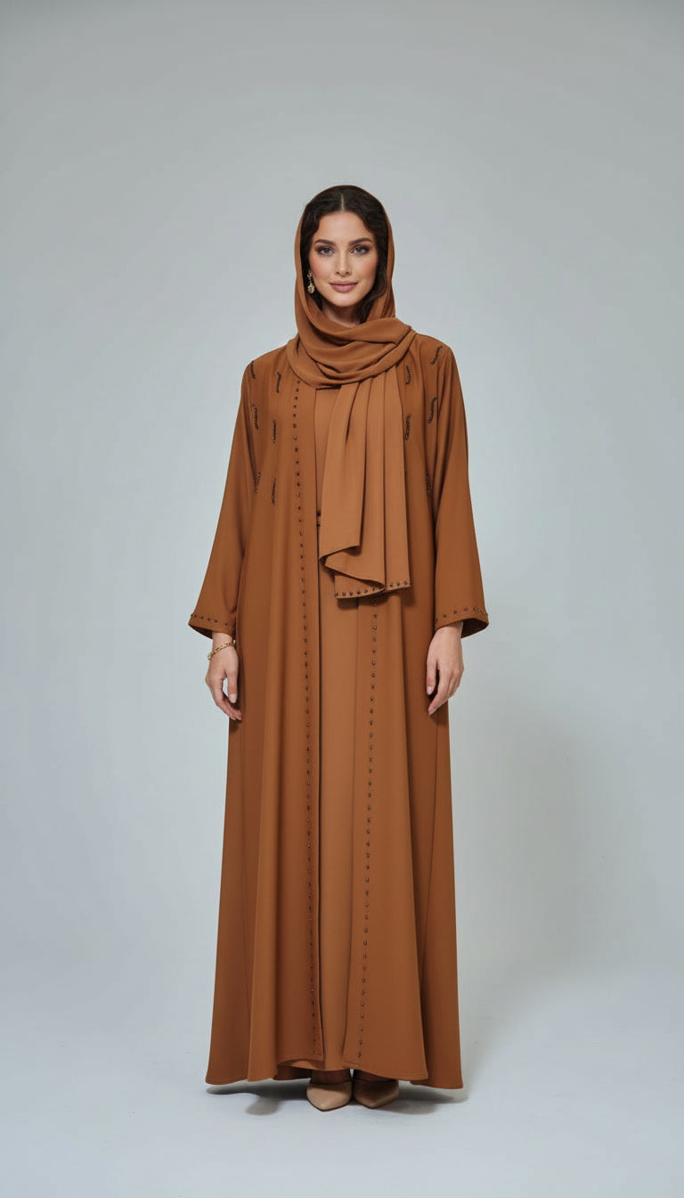 Abaya perlée signature – Élégance qui illumine