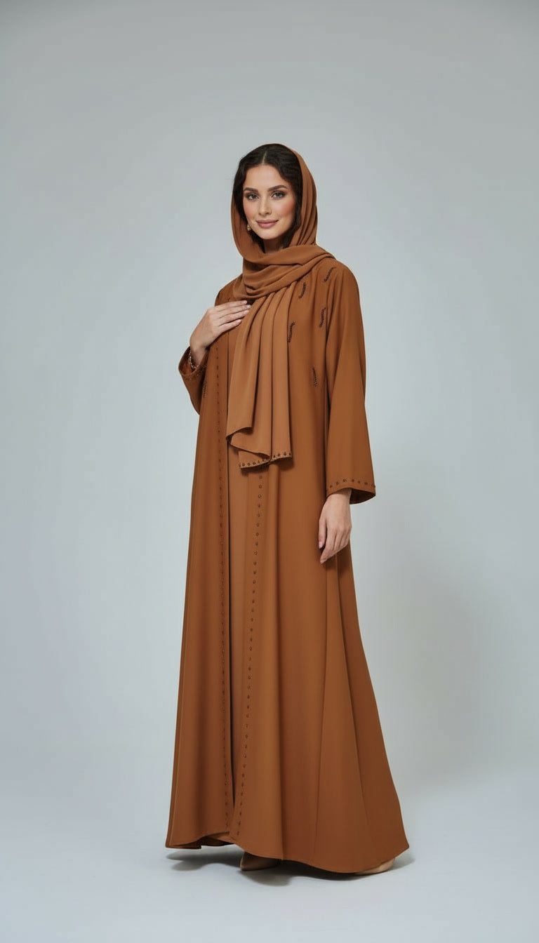 Abaya perlée signature – Élégance qui illumine