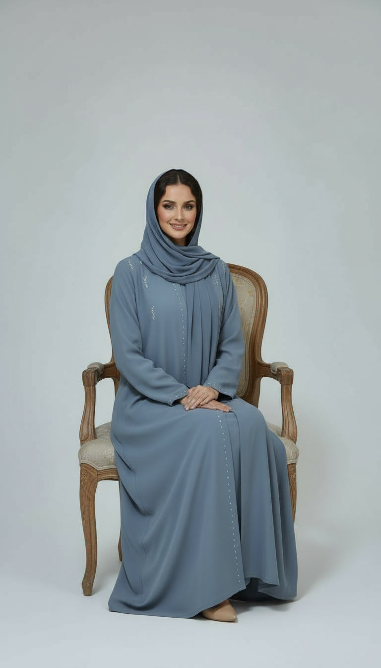 Abaya perlée signature – Élégance qui illumine