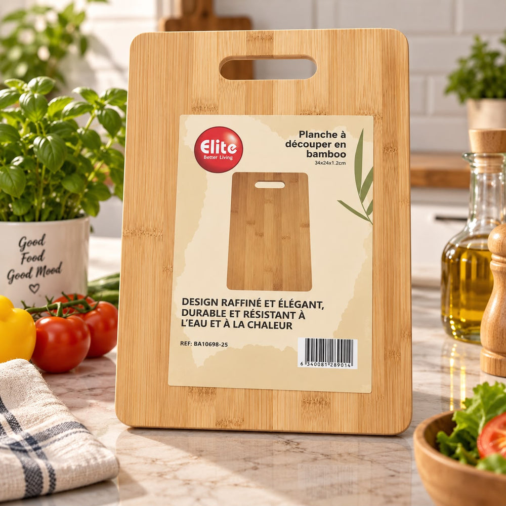 PLANCHE A DECOUPER EN BAMBO DIM 34X24X1,2CM