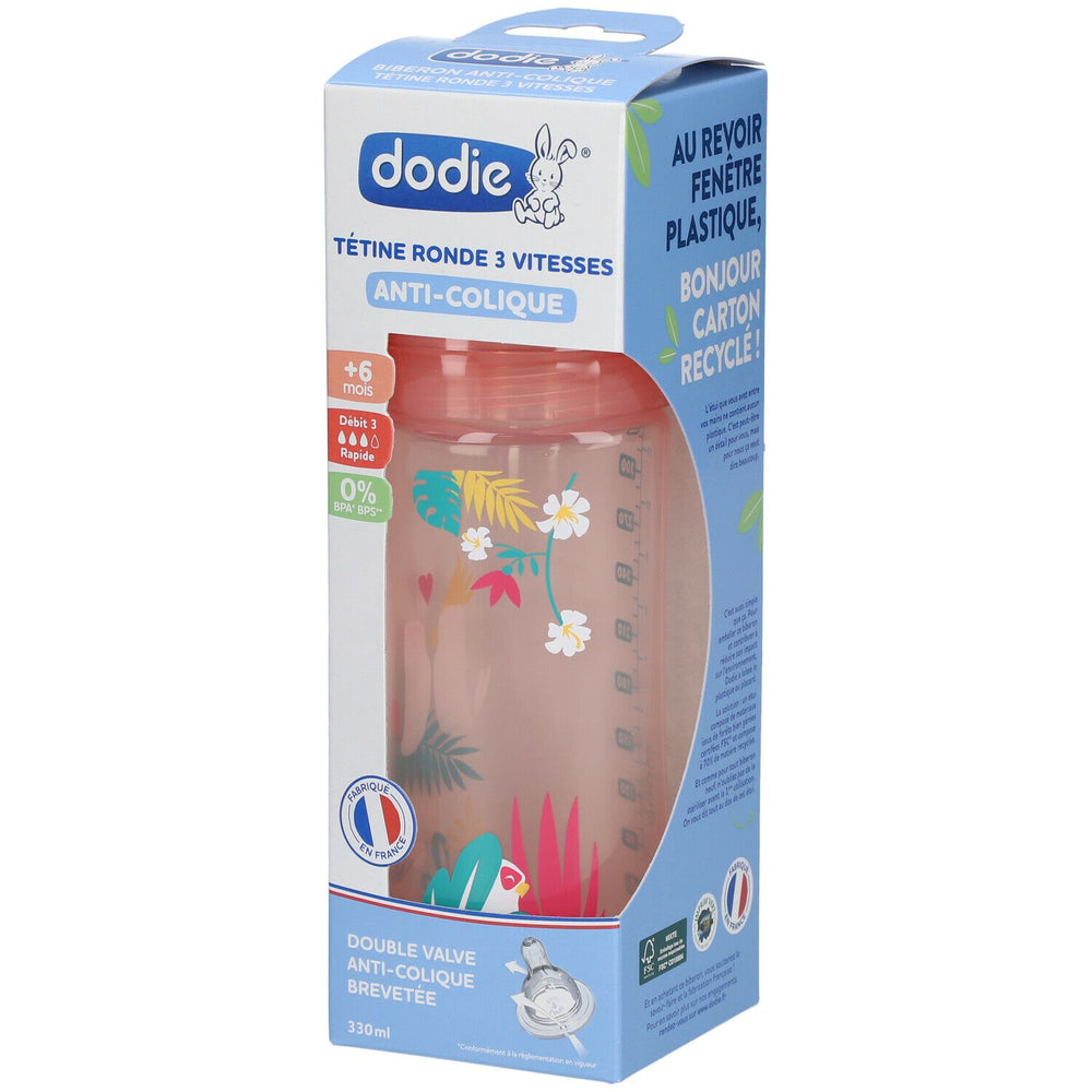 DODIE BIB INI+ 330ML ROSE DANSE +6 M TET RONDE 3 VIT D3 0386/6989