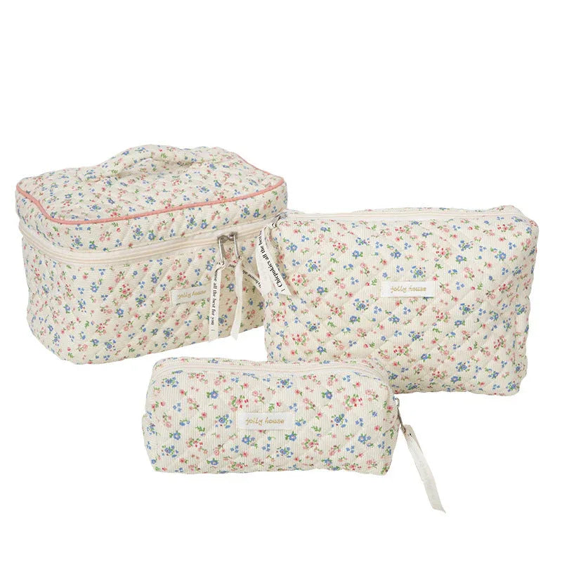 Sac de Rangement Brodé Femme – Sac Cosmétiques Grand Volume, Sac de Voyage Portable, Étui à Crayons Élégant - Justyol