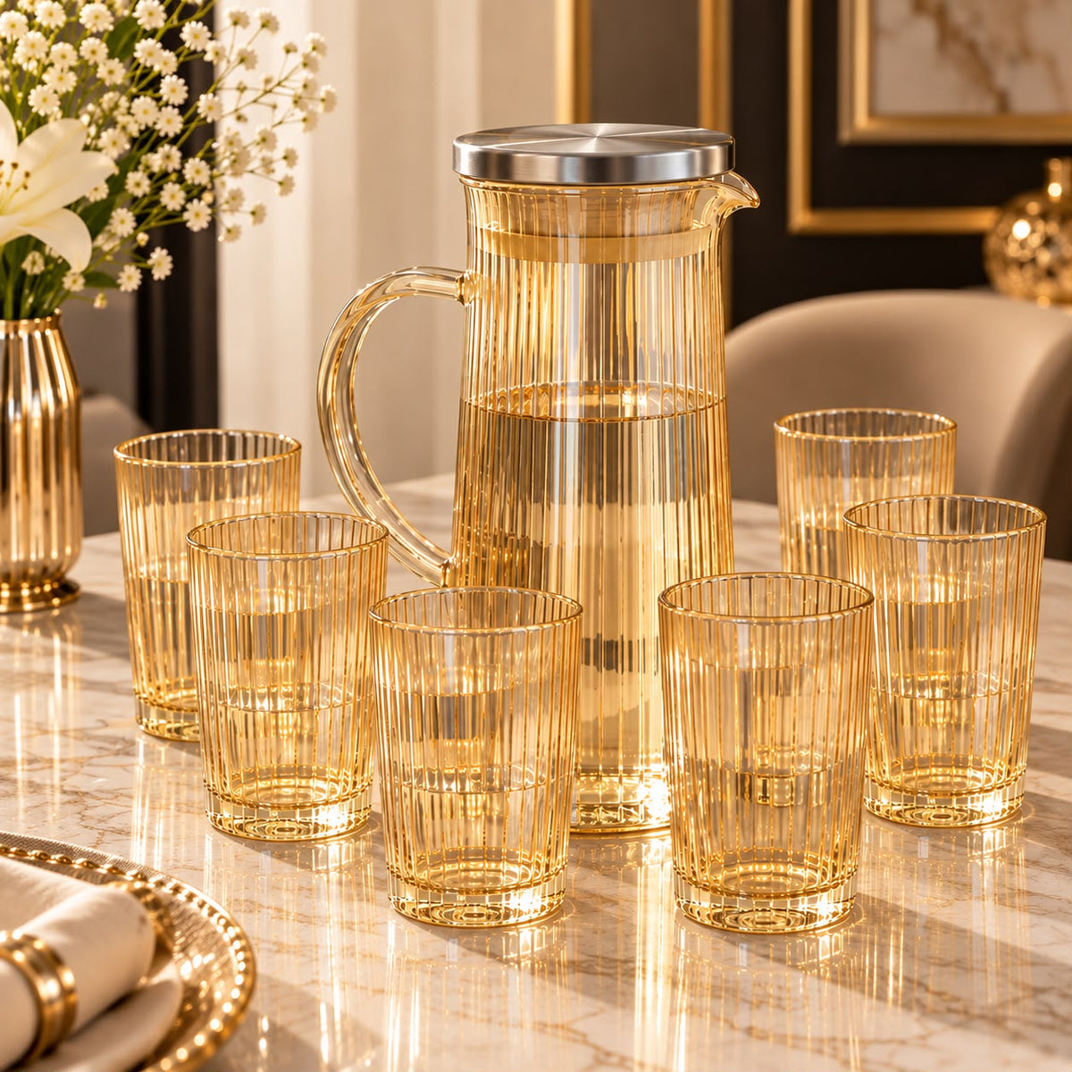 SERVICE A EAU 7PC CARAF 1,40L VERRE 260ML