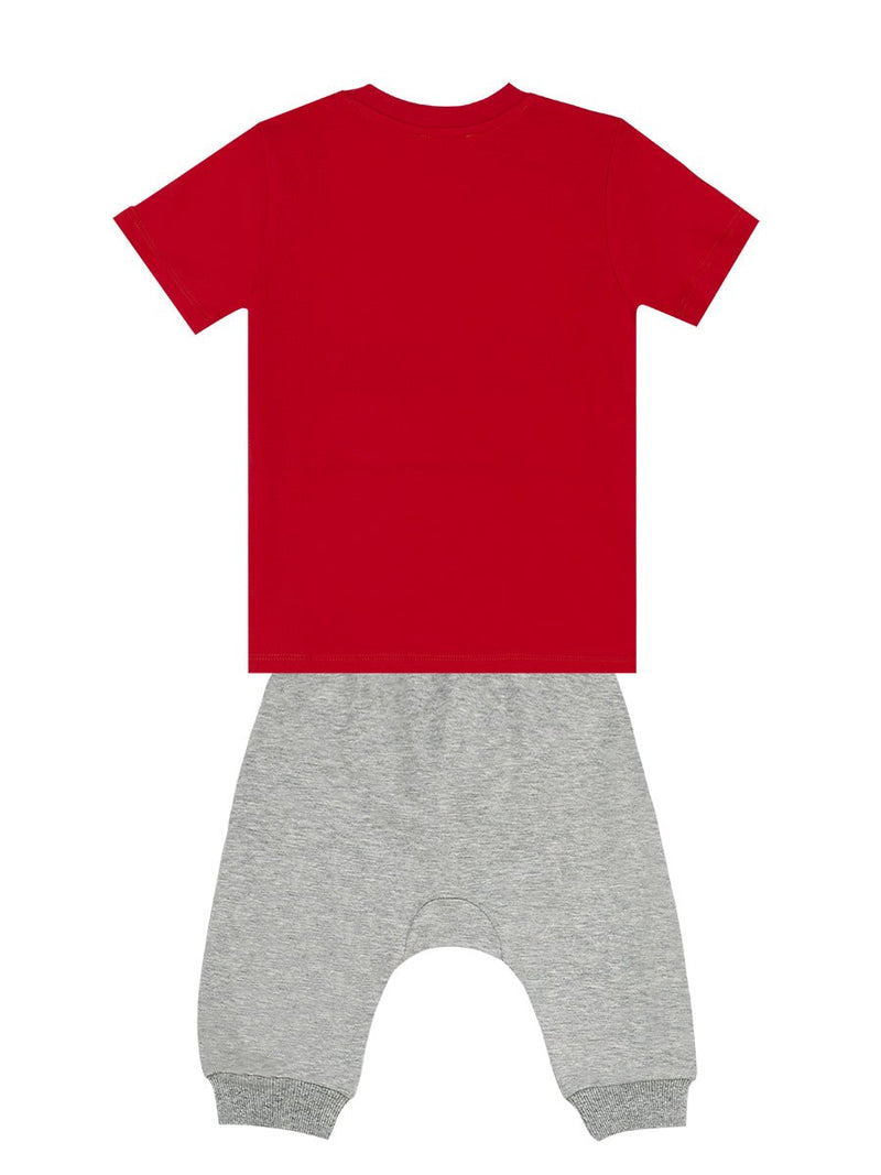 Ensemble 2 pièces pour garçon avec t-shirt appliqué "Monster" et pantalon capri à poches