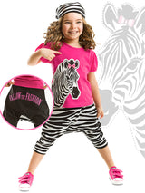 <tc>T-shirt et short capri pour fille avec motif de mode zèbre.</tc>