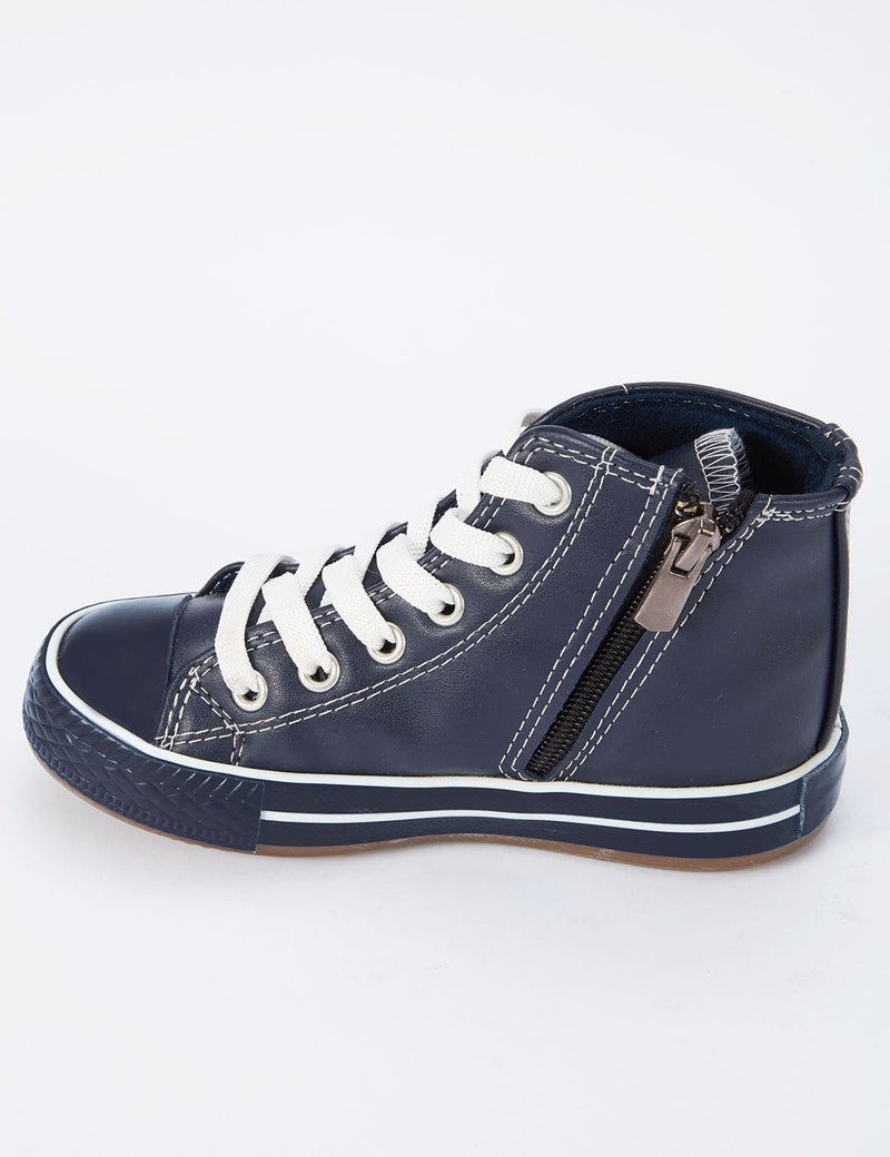 Sneakers montantes garçon dinosaure avec zip latéral