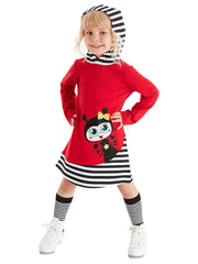 uğurböceği kapişonlu kiz çocuk elbise - Justyol