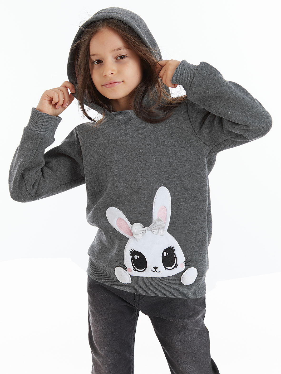 <tc>Sweatshirt fille avec motif de lapin mignon</tc>