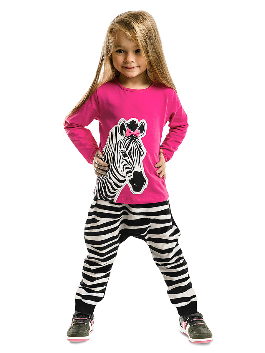 zebra fashion kiz çocuk t-shirt pantolon takim