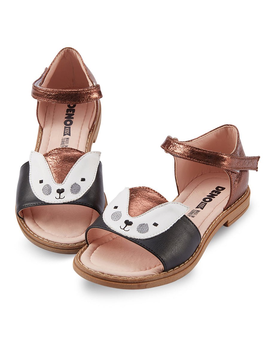Sandales fille motif chat avec bride réglable – Confort été enfant
