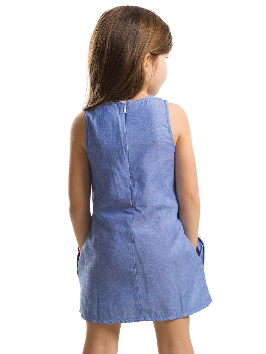 <tc>Robe bleue pour fille "Chats Jumeaux"</tc>