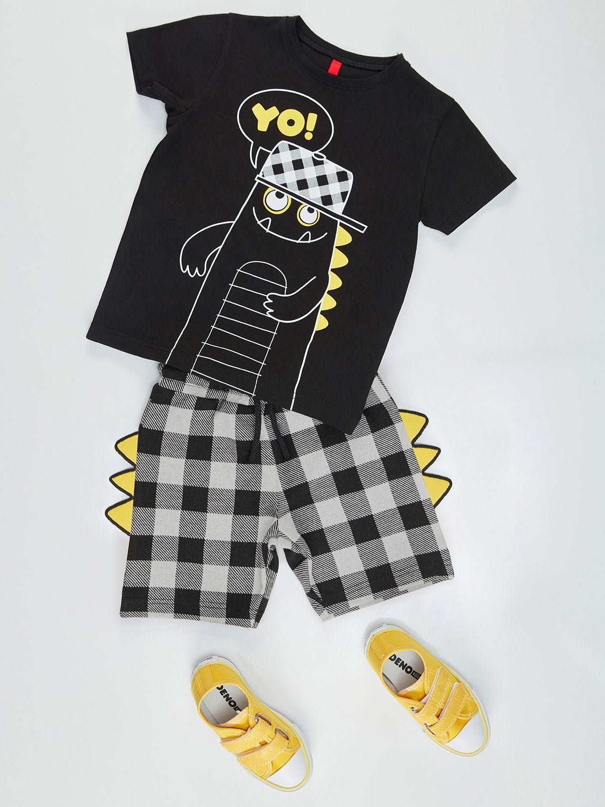 yo dino erkek çocuk t-shirt şort takim - Justyol